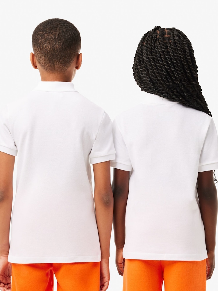 Lacoste White Petit Piqué Logo Polo Shirt - Image 2 of 3