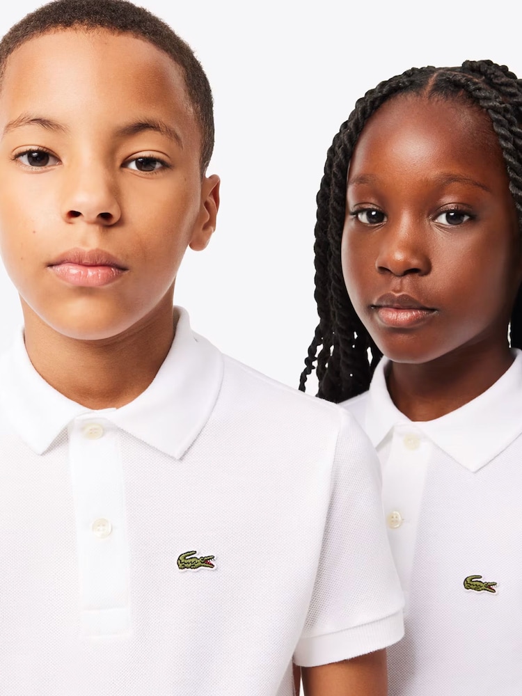 Lacoste White Petit Piqué Logo Polo Shirt - Image 3 of 3