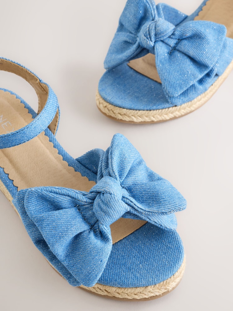 ブルー - リボン付き ウェッジサンダル - 画像 5 / 5 ブルー - リボン付き ウェッジサンダル - 画像 5 / 5
