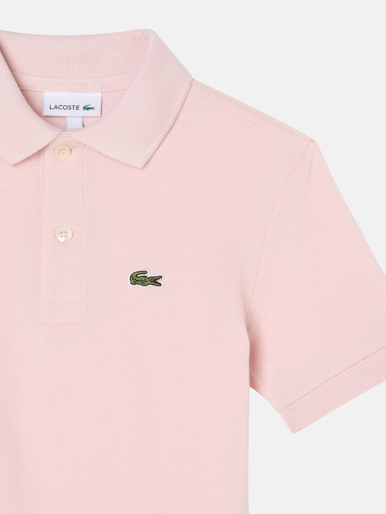 Lacoste Pink Petit Piqué Logo Polo Shirt - Image 6 of 6 Lacoste Pink Petit Piqué Logo Polo Shirt - Image 6 of 6