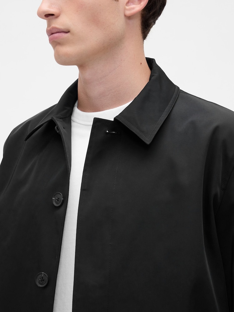 Gap Black Water Resistant Mac Coat - Image 4 of 4 Gap Black Water Resistant Mac Coat - Image 4 of 4