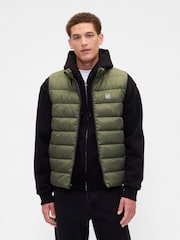 Gap Green Relaxed ColdControl Puffer Vest - Image 1 of 4