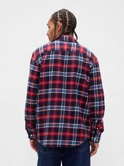 Gap Blue Cotton Relaxed Flannel Shirt - Image 2 of 4
