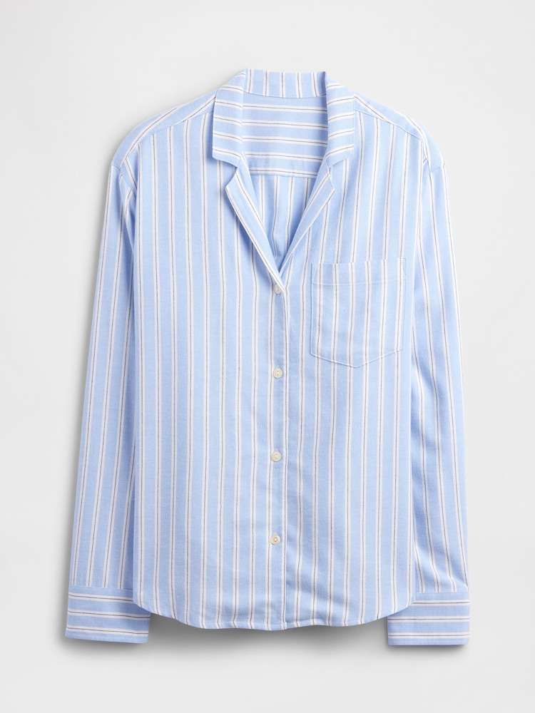 Gap Blue Flannel Pyjama Shirt - Image 4 of 4