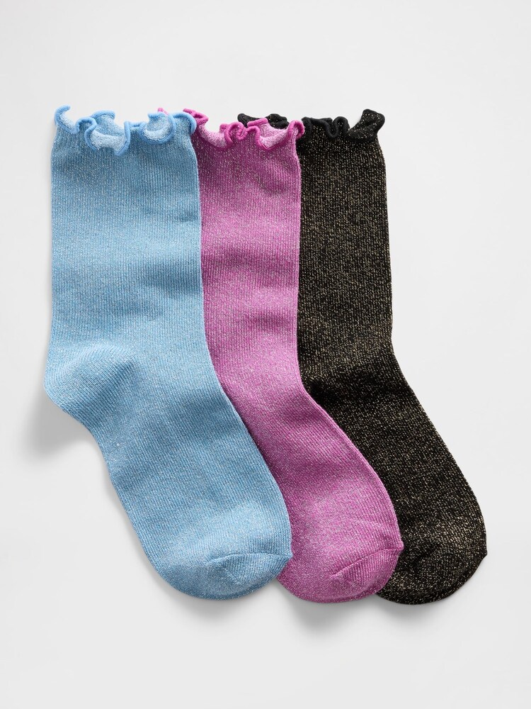 Gap Multi Shimmer Crew Socks 3 Pack - Image 1 of 1