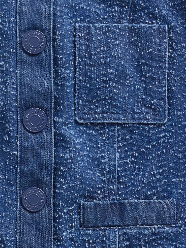 GapStudio Blue Denim Tweed Crop Jacket - Image 5 of 5 GapStudio Blue Denim Tweed Crop Jacket - Image 5 of 5