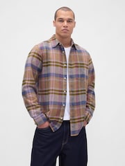 Gap Multi Cotton Relaxed Flannel Shirt - Image 1 of 4
