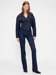 Gap GapStudio Dark Wash Blue Seamed Icon Denim Jacket - Image 3 of 6