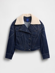 Gap GapStudio Dark Wash Blue Seamed Icon Denim Jacket - Image 5 of 6