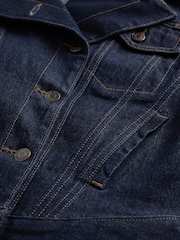 Gap GapStudio Dark Wash Blue Seamed Icon Denim Jacket - Image 6 of 6