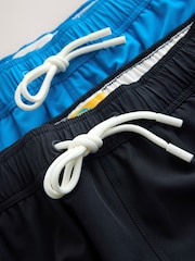 Black/Blue Motionflex 5 Inch Swim Shorts 2 Pack - Image 10 of 12