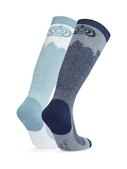 Tog 24 Blue Womens Aprica Ski Socks 2 Pack - Image 2 of 2
