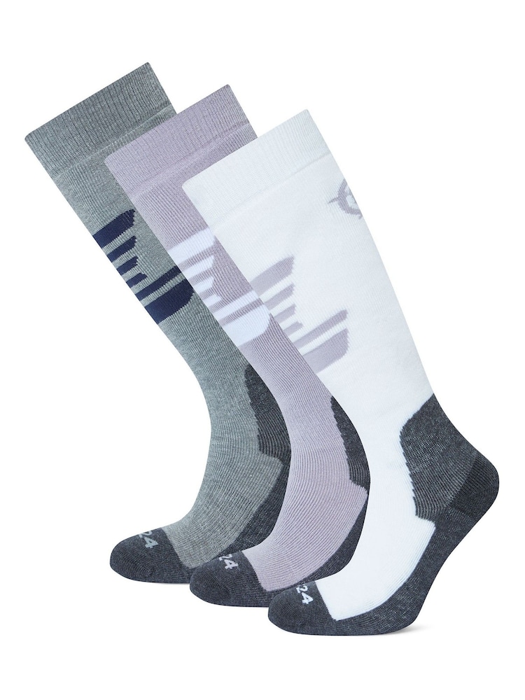 Tog 24 Grey Womens Bergenz Ski Socks 3 Pack - Image 1 of 2 Tog 24 Grey Womens Bergenz Ski Socks 3 Pack - Image 1 of 2