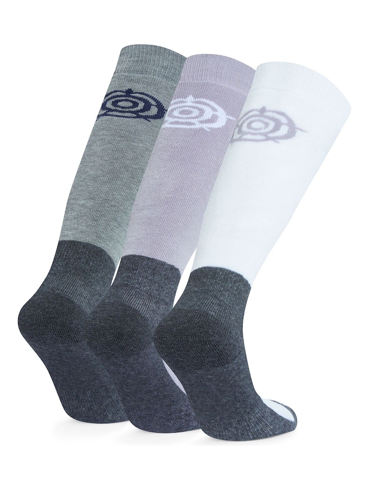 Tog 24 Grey Womens Bergenz Ski Socks 3 Pack - Image 2 of 2 Tog 24 Grey Womens Bergenz Ski Socks 3 Pack - Image 2 of 2