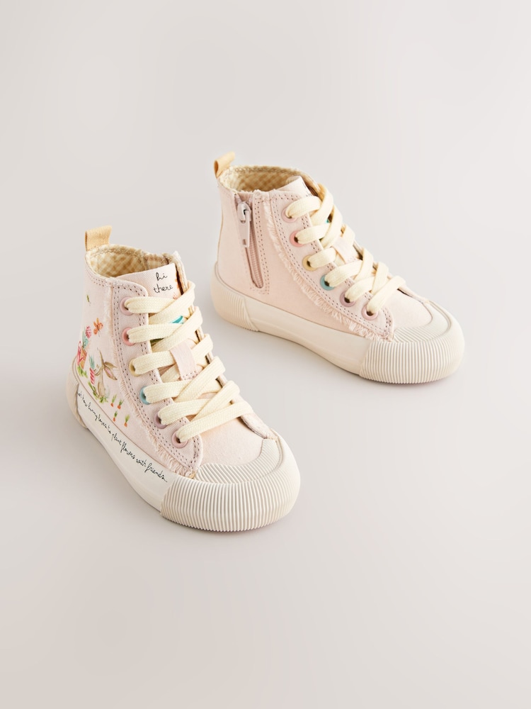 Pink Character Wide Fit (G) High Top Trainers - Image 2 of 6 Pink Character Wide Fit (G) High Top Trainers - Image 2 of 6