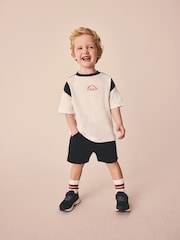 Navy/White Sporty Short Sleeve T-Shirt and Shorts Set (3mths-7yrs) - Image 1 of 3