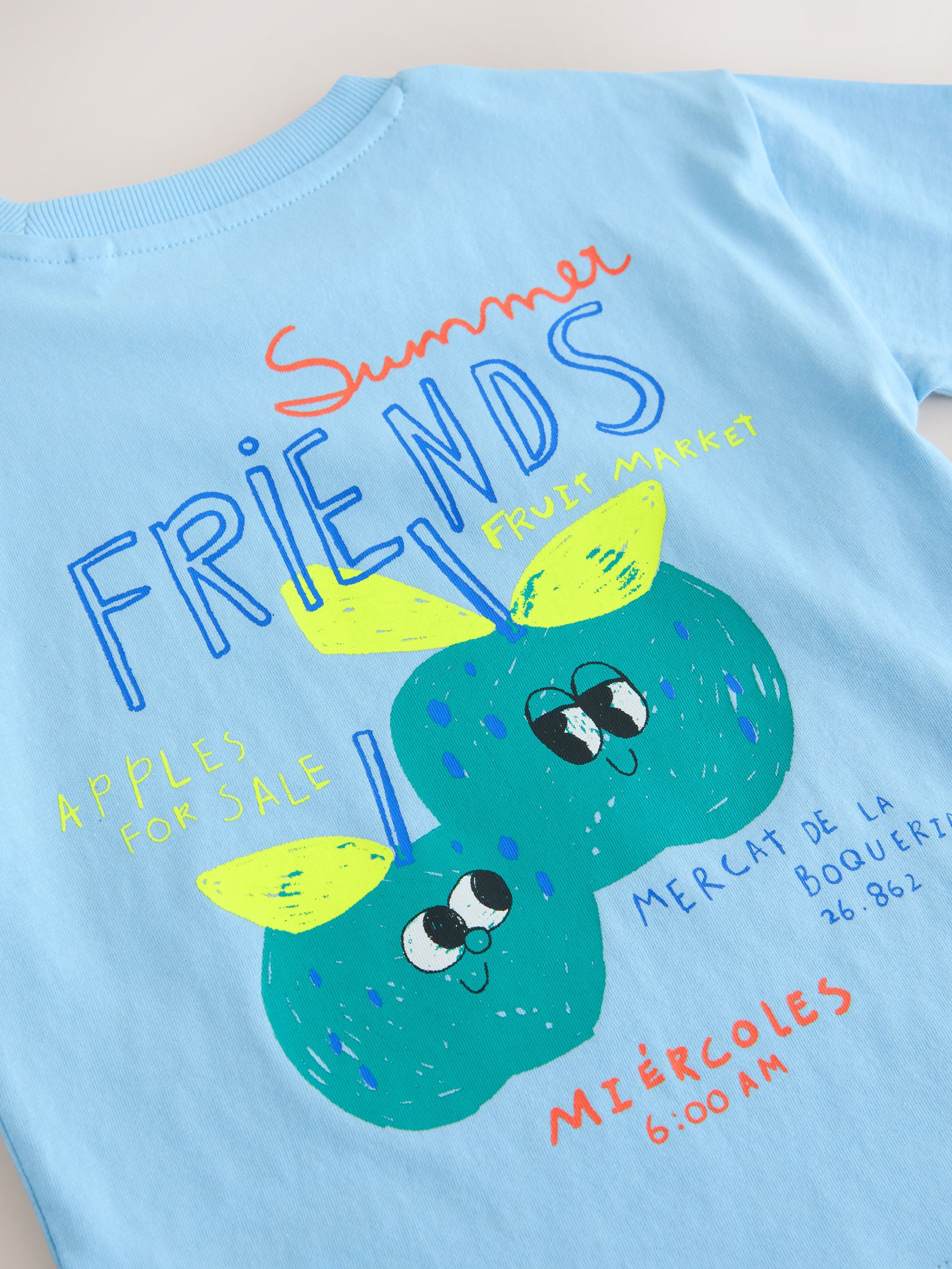 Buy Blue Apple Short Sleeve Back Print T-Shirt and Shorts Set