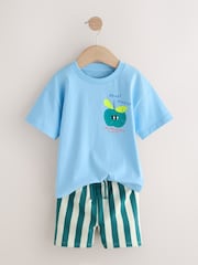 Blue Apple Short Sleeve Back Print T-Shirt and Shorts Set (3mths-7yrs) - Image 6 of 10
