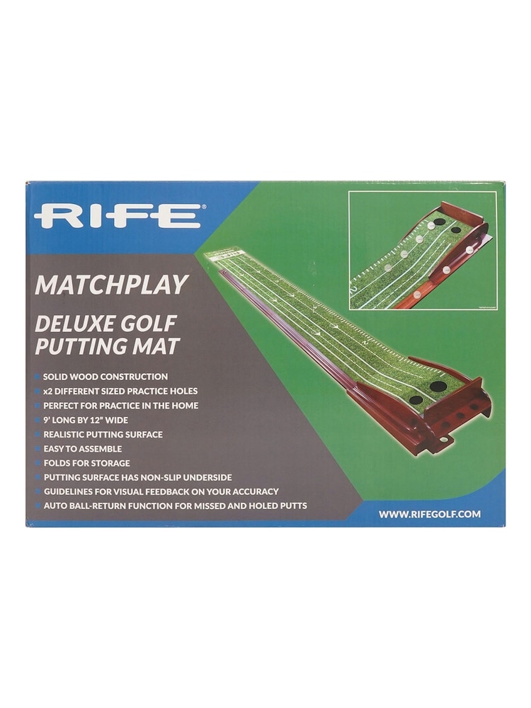 Rife Green Golf Deluxe Wooden Putting Mat - Image 3 of 3