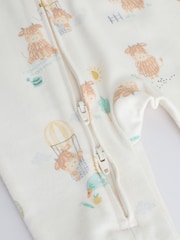 Cream Hamish Two Way Zip Baby Sleepsuits 3 Pack (0mths-3yrs) - Image 11 of 12