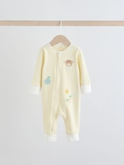 Cream Hamish Two Way Zip Baby Sleepsuits 3 Pack (0mths-3yrs) - Image 2 of 12