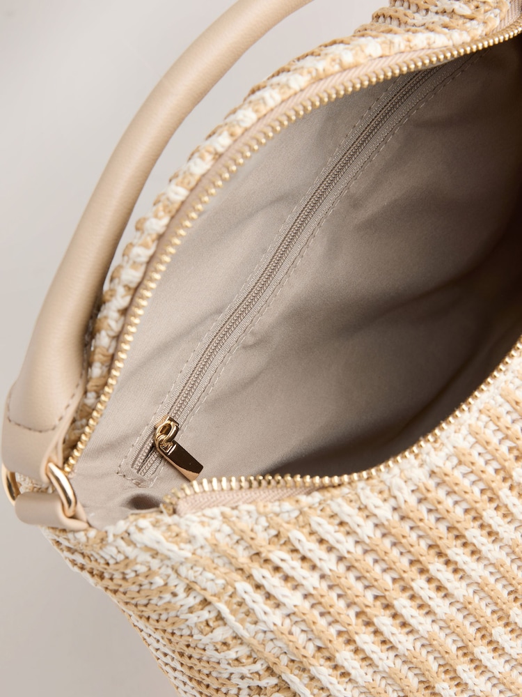 Natural Raffia Effect Cross-Body Bag - Image 6 of 6 Natural Raffia Effect Cross-Body Bag - Image 6 of 6