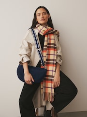 Navy Leather Sling Cross-Body Bag - Image 1 of 9