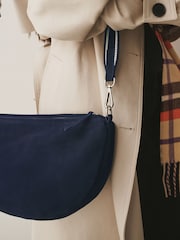 Navy Leather Sling Cross-Body Bag - Image 3 of 9