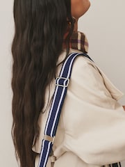 Navy Leather Sling Cross-Body Bag - Image 4 of 9