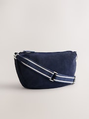 Navy Leather Sling Cross-Body Bag - Image 5 of 9