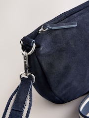 Navy Leather Sling Cross-Body Bag - Image 7 of 9