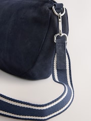 Navy Leather Sling Cross-Body Bag - Image 8 of 9