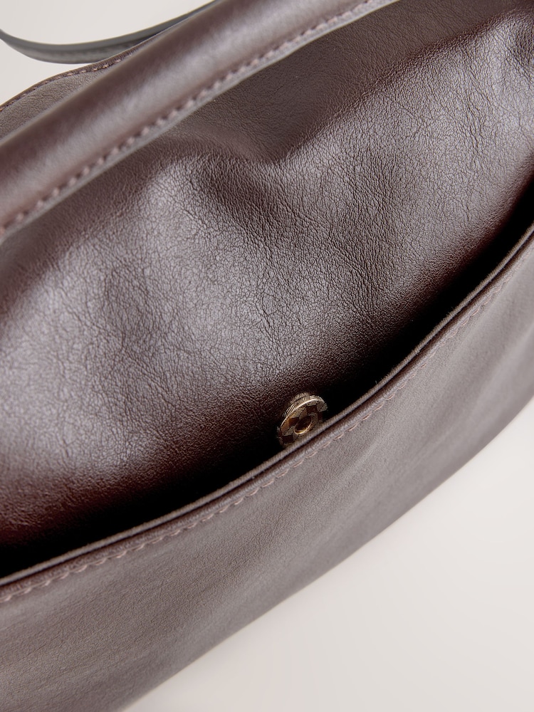 Chocolate Brown Panel Cross-Body Bag - Image 11 of 11