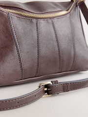 Chocolate Brown Panel Cross-Body Bag - Image 9 of 10