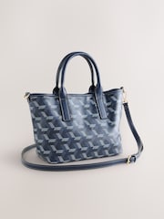 Navy Geometric Print Cross-Body Bag - Image 6 of 9