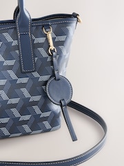Navy Geometric Print Cross-Body Bag - Image 8 of 9