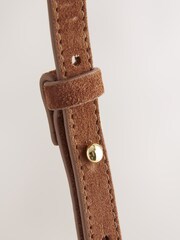 Tan Brown Scoop Leather Crossbody Bag - Image 10 of 10