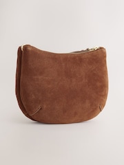 Tan Brown Scoop Leather Crossbody Bag - Image 6 of 10