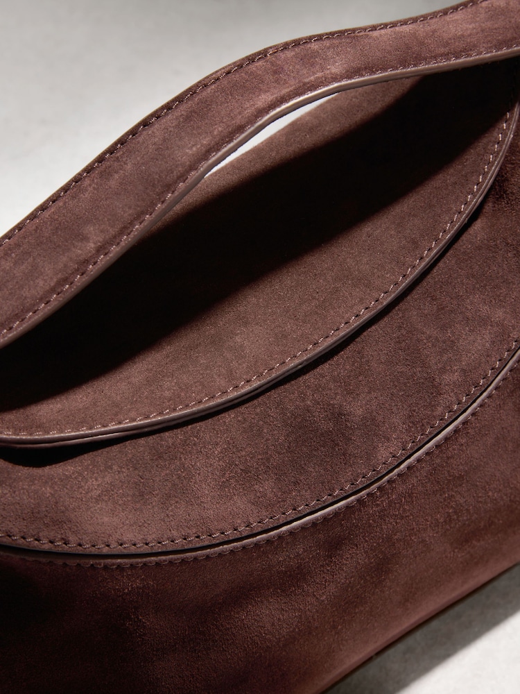 Chocolate Brown Suede Cross Body Bag - Image 5 of 5 Chocolate Brown Suede Cross Body Bag - Image 5 of 5