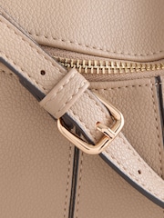 Taupe Brown Panel Cross-Body Bag - Image 6 of 8