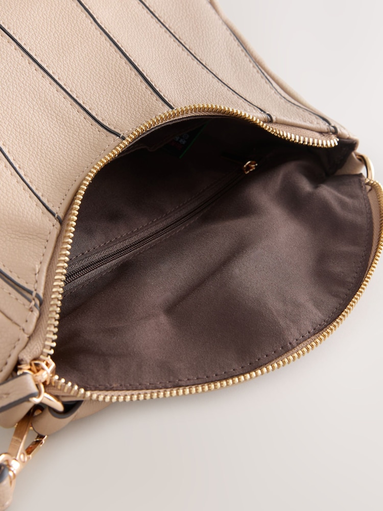 Taupe Brown Panel Cross-Body Bag - Image 8 of 8 Taupe Brown Panel Cross-Body Bag - Image 8 of 8