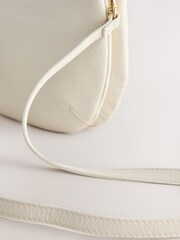 White Scoop Leather Crossbody Bag - Image 10 of 10