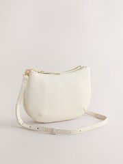 White Scoop Leather Crossbody Bag - Image 6 of 10