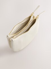 White Scoop Leather Crossbody Bag - Image 7 of 10