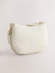 White Scoop Leather Crossbody Bag - Image 8 of 10