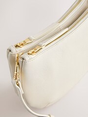 White Scoop Leather Crossbody Bag - Image 9 of 10