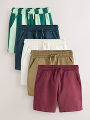 Navy Blue/ Tan/ Ecru/ Stripe 5 Pack Jersey Shorts (3mths-7yrs) - Image 1 of 8