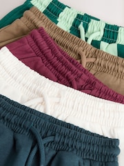 Navy Blue/ Tan/ Ecru/ Stripe 5 Pack Jersey Shorts (3mths-7yrs) - Image 8 of 8