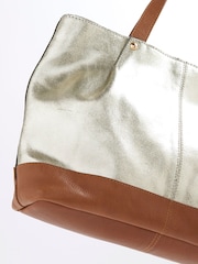 River Island Gold Metallic Shopper Bag - Image 4 of 6