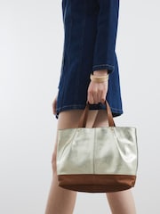 River Island Gold Metallic Shopper Bag - Image 6 of 6